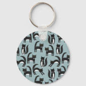 Tuxedo Black en White Cats Sleutelhanger (Achterkant)
