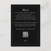 Tuxedo Black Monogram QR CODE Elegant Wedding Informatiekaartje (Voorkant)