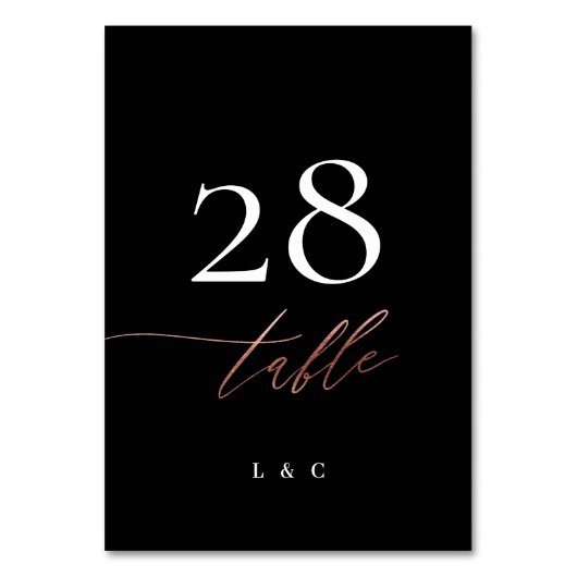 Tuxedo Black Roos Gold Calligraphy Modern Wedding Kaart (Voorkant)