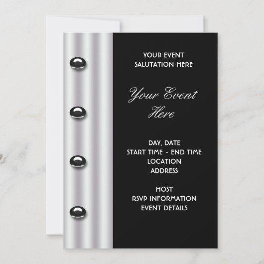 Tuxedo Black Stropdas Formele gebeurtenis Kaart (Achterkant)