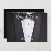 Tuxedo Black stropdas plechtige partij Kaart (Voorkant / Achterkant)