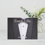 Tuxedo Black stropdas plechtige partij Kaart (Staand voorkant)