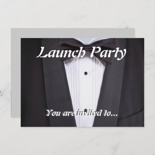 Tuxedo Black stropdas plechtige partij Kaart (Voorkant / Achterkant)