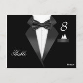 Tuxedo Black Table Number Seed Place Card Briefkaart (Achterkant)