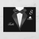 Tuxedo Black Table Number Seed Place Card Briefkaart (Voorkant)