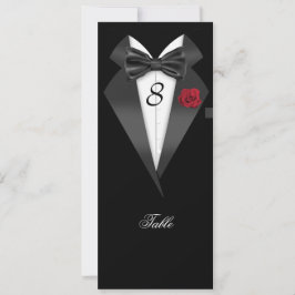 Tuxedo Black Table Number Seed Place Card Kaart