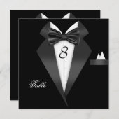 Tuxedo Black Table Number Seed Place Card Kaart (Voorkant / Achterkant)