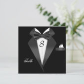 Tuxedo Black Table Number Seed Place Card Kaart (Staand voorkant)