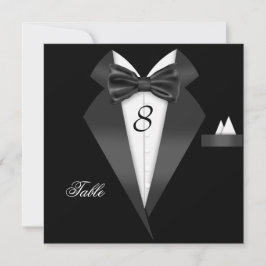 Tuxedo Black Table Number Seed Place Card Kaart