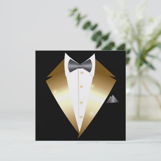 Tuxedo Black Tie-evenement uitnodiging (Staand voorkant)