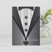 Tuxedo Black Tie Formele Evenement Kaart (Staand voorkant)