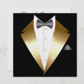Tuxedo Black Tie Uitnodiging (Voorkant / Achterkant)