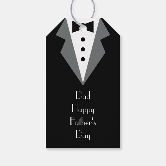 Tuxedo Black Tie Vaderdag Cadeaulabel (Voorkant)