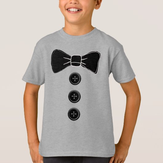 Tuxedo Bow Stropdas Boys T-shirts (Voorkant)