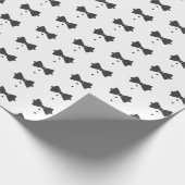 Tuxedo Bow Stropdas & Buttonnen Patroon Zwart ID10 Cadeaupapier (Hoek)