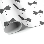 Tuxedo Bow Stropdas & Buttonnen Patroon Zwart ID10 Cadeaupapier (Rol Hoek)