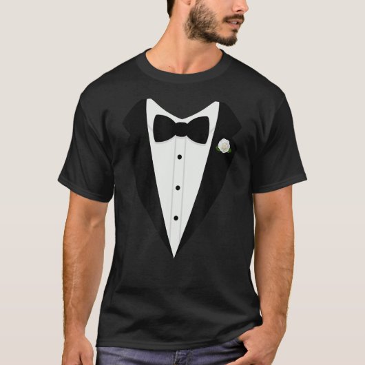 Tuxedo Bow Stropdas Gentlemens suit T-shirt (Voorkant)