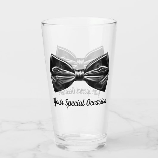 Tuxedo Bow Stropdas gepersonaliseerd Glas (Achterkant)