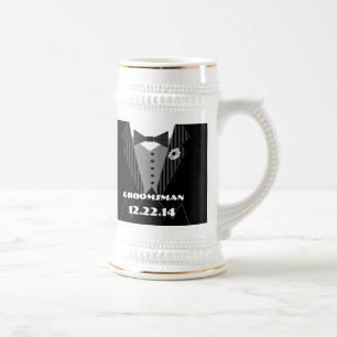 Tuxedo Bow Stropdas Gerber Daisy Groomsman Stein - Bierpul