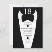 Tuxedo Bow Stropdas Mannen 18e verjaardag Uitnodig Kaart (Voorkant)