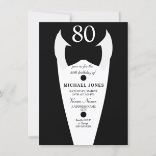 Tuxedo Bow Stropdas Mannen 80e verjaardag Kaart