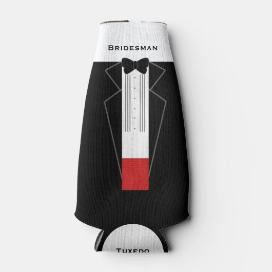 Tuxedo Bridesman Wedding Bottle Cooler (Voorkant)