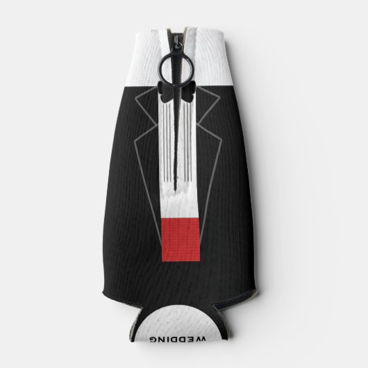 Tuxedo Bridesman Wedding Bottle Cooler (Achterkant)