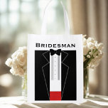 Tuxedo Bridesman Wedding Favor Reusable Bag Boodschappentas<br><div class="desc">Tuxedo Bridesman Reusable Bag. Handy resuable bag and a useful thank you gift for your Bridesman or if you like style as you shop,  customize with your own text</div>