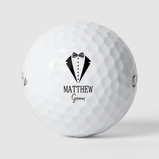Tuxedo Bruidegom Golfballen (Voorkant)
