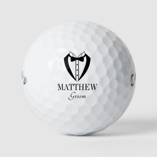 Tuxedo Bruidegom Golfballen (Voorkant)