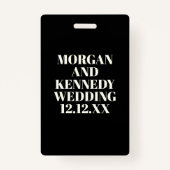 Tuxedo Bruiloft Beveiligingsbadge Badge (Achterkant)