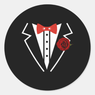 Tuxedo Bruiloft Fake Tux Bachelor Prom Bruiloft Ronde Sticker