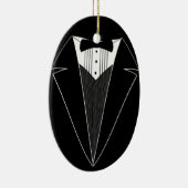 Tuxedo bruiloft gepersonaliseerde kerst ornament (Rechts)