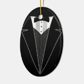 Tuxedo bruiloft gepersonaliseerde kerst ornament (Links)