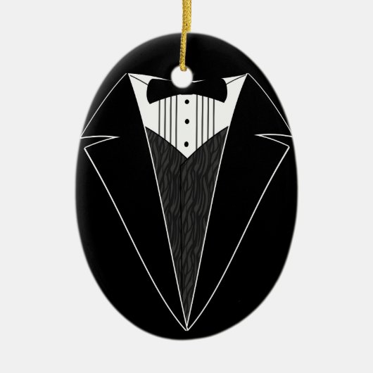 Tuxedo bruiloft gepersonaliseerde kerst ornament (Voorkant)