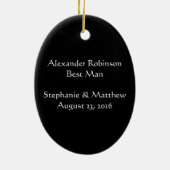 Tuxedo bruiloft gepersonaliseerde kerst ornament (Achterkant)