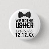 Tuxedo Bruiloft Usher Bruids Party Button (Voorkant)