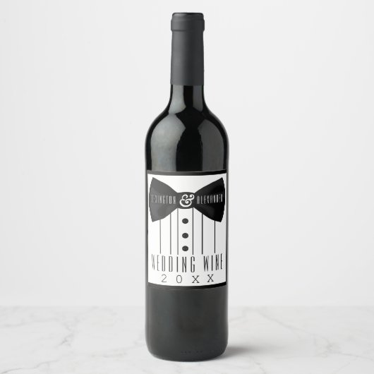 Tuxedo bruiloft wijn fles label wijn etiket (Voorkant)