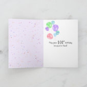 Tuxedo Cat 101st Birthday ballon Kaart (Binnen)