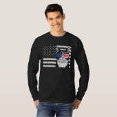 Tuxedo Cat 4th of July US American Flag Patriotic T-shirt (Voorkant volledig)