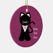 Tuxedo Cat (aanpasbaar) Keramisch Ornament (Rechts)