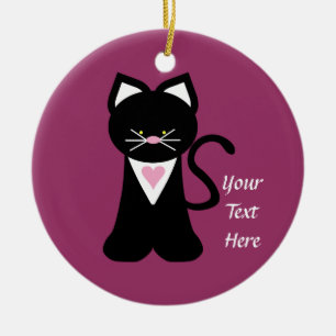 Tuxedo Cat (aanpasbaar) Keramisch Ornament
