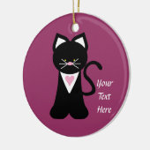 Tuxedo Cat (aanpasbaar) Keramisch Ornament (Links)