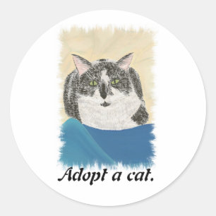 Tuxedo Cat Adopteer een Kat Promotie Stickers