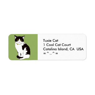 Tuxedo Cat-Adresetiketten Etiket