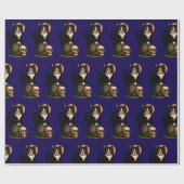 Tuxedo Cat and Skull Cute Gothic Graveyard Design Cadeaupapier (Vlak)