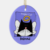 Tuxedo Cat Angel personaliseren Keramisch Ornament (Rechts)