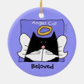 Tuxedo Cat Angel personaliseren Keramisch Ornament (Achterkant)