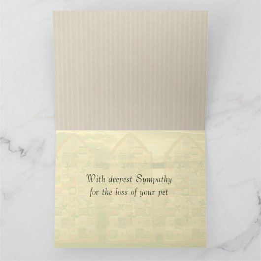 Tuxedo Cat Angel Pet Sympathy Card gouden lijst Kaart (Binnen)