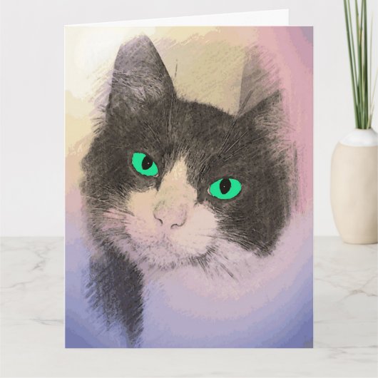 TUXEDO CAT ART BLANK KAART (Voorkant)